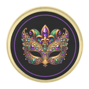 Mardi Gras Mask Lapel Pin 