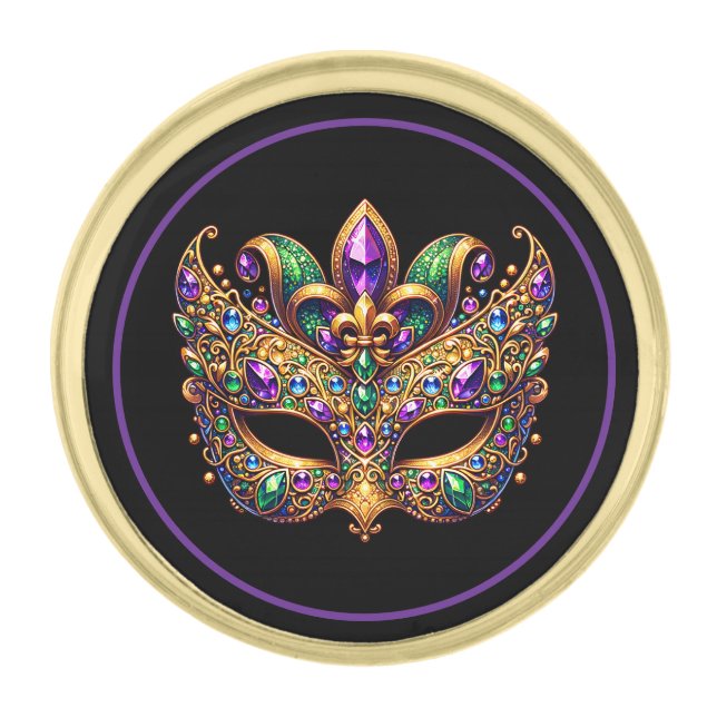 Mardi Gras Mask Lapel Pin  (Front)