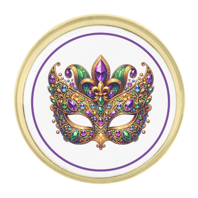 Mardi Gras Mask Lapel Pin  (Front)