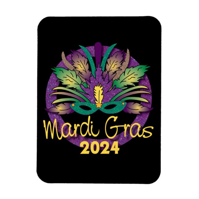 Mardi Gras Mask Magnet - 2024 (Vertical)