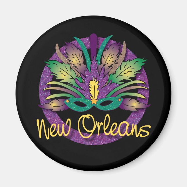 Mardi Gras Mask Magnet - New Orleans, LA (Front)