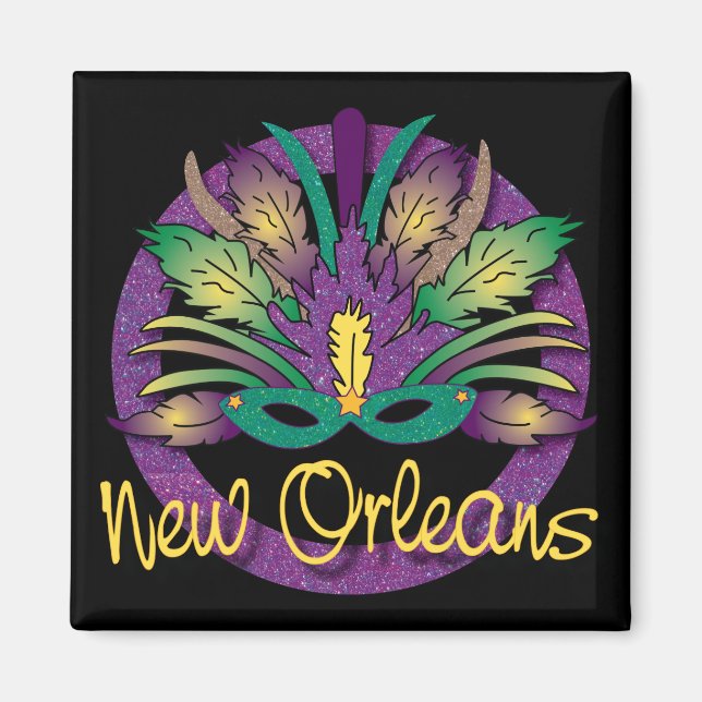 Mardi Gras Mask Magnet - New Orleans, LA (Front)