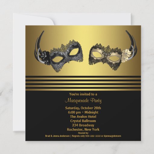 Mardi Gras Mask Masquerade Party Invitation | Zazzle