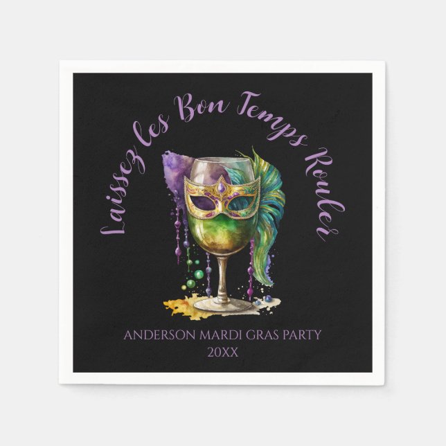 Mardi Gras Mask  Napkins (Front)