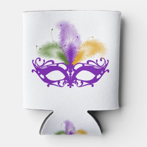 Mardi Gras Mask New Orleans French Quarter Can Cooler