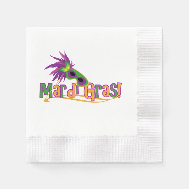 Mardi Gras Mask Paper Napkins (Front)