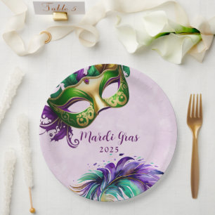 Mardi Gras Mask Paper Plates