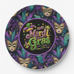 Mardi Gras Mask Paper Plates