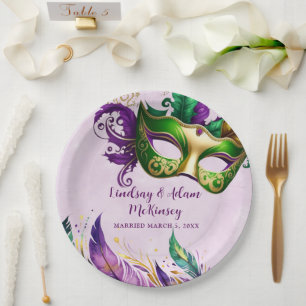 Mardi Gras Mask Paper Plates