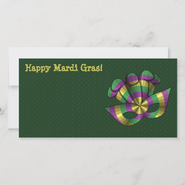 Mardi Gras Mask Photo Card (Front)