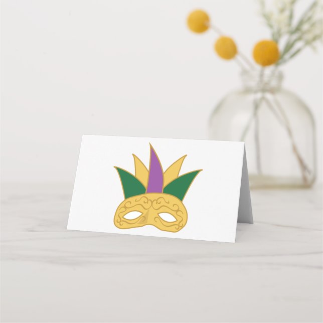 Mardi Gras Mask Place Card (Front)