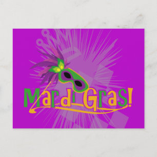 Mardi Gras Mask Postcard