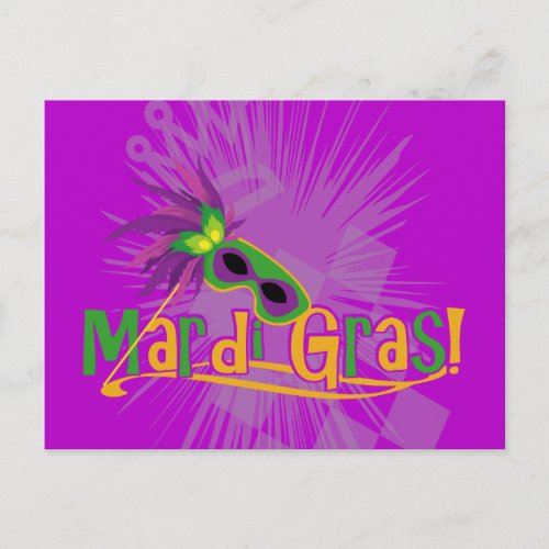 Mardi Gras Mask Postcard