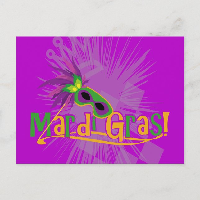 Mardi Gras Mask Postcard (Front)