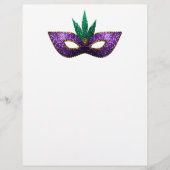 Mardi Gras Mask Purple Green Gold Sparkles paper (Front)