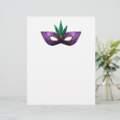 Mardi Gras Mask Purple Green Gold Sparkles paper (Standing Front)