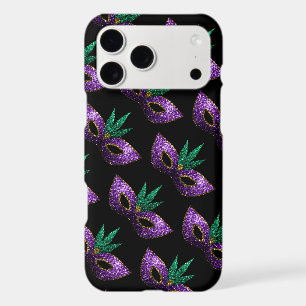 Mardi Gras Mask Purple Green Sparkles pattern iPhone 17 Pro Max Case
