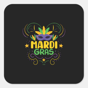 Mardi Gras Mask  Square Sticker