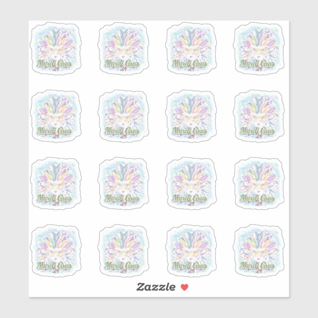 Mardi Gras mask!  Sticker (Sheet)