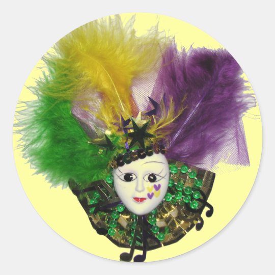 mardi gras mask stickers