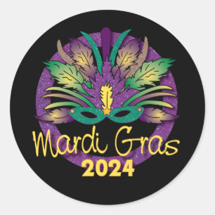 Mardi Gras Mask Sticker -2024