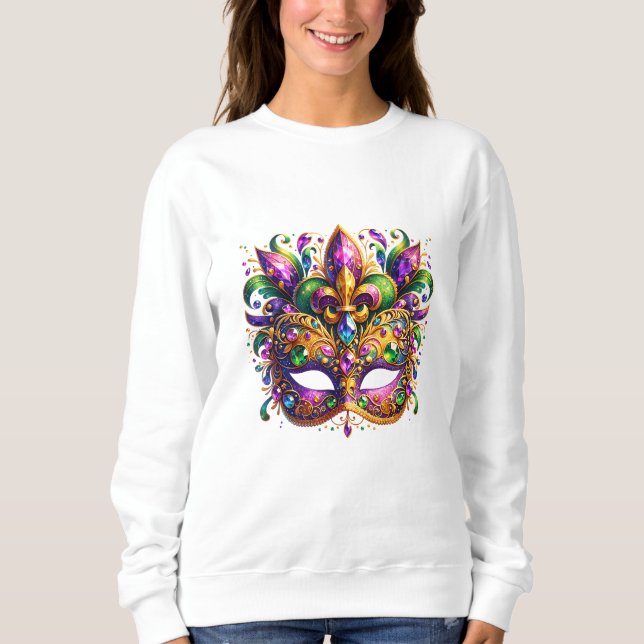 Mardi Gras Mask  Sweatshirt (Front)