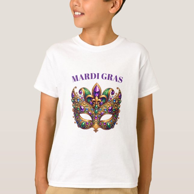 Mardi Gras Mask  T-Shirt (Front)