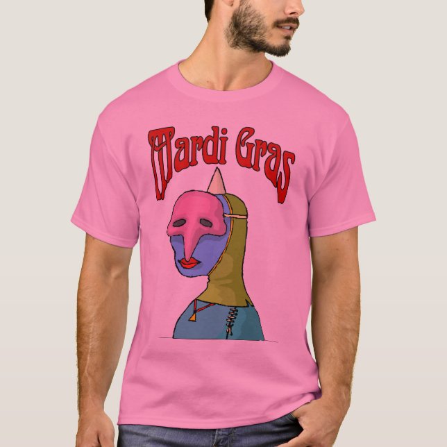 Mardi Gras Mask T-Shirt (Front)