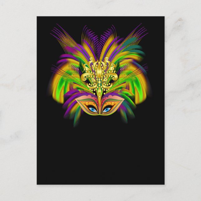 Mardi-Gras-Mask-The-Queen-V-2 Postcard (Front)