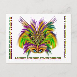 Mardi-Gras-Mask-The-Queen-V-3 Postcard