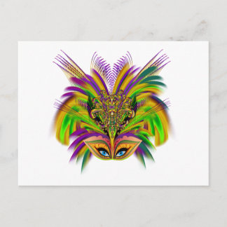 Mardi-Gras-Mask-The-Queen-V-3 Postcard