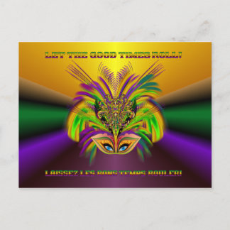 Mardi-Gras-Mask-The-Queen-V-3 Postcard