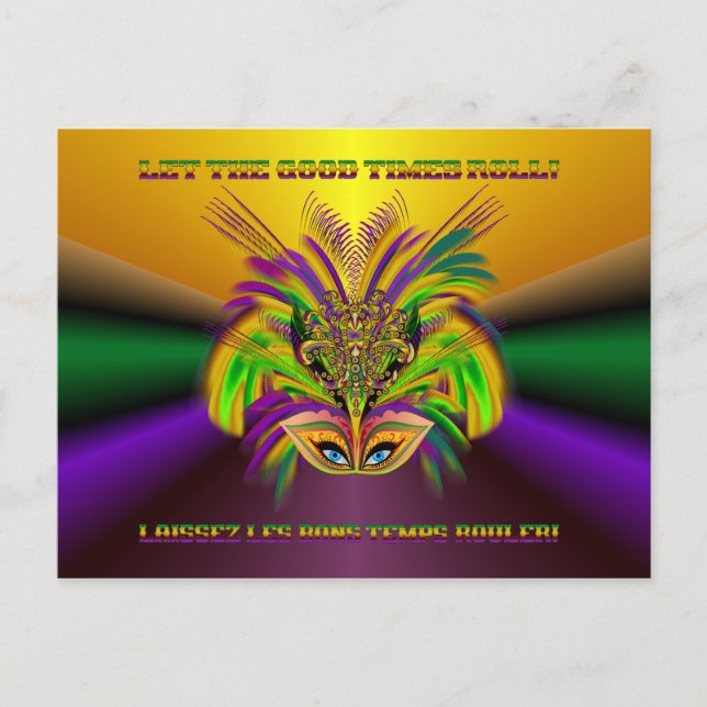 Mardi-Gras-Mask-The-Queen-V-3 Postcard (Front)