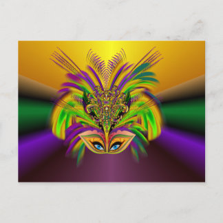 Mardi-Gras-Mask-The-Queen-V-3 Postcard