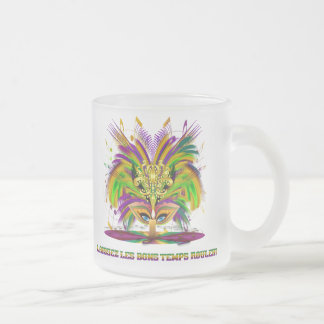 Mardi-Gras-Mask-The-Queen-V-4 Frosted Glass Coffee Mug