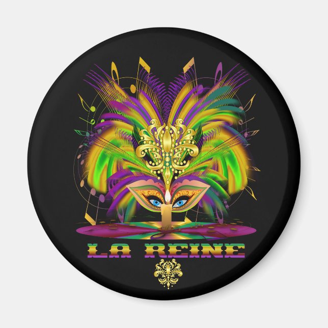 Mardi-Gras-Mask-The-Queen-V-4 Magnet (Front)
