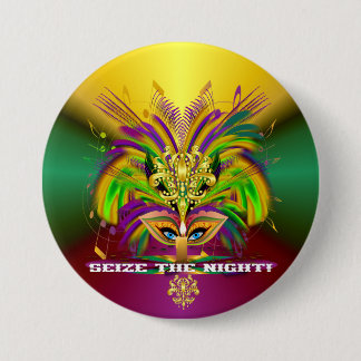 Mardi-Gras-Mask-The-Queen-V-4 Pinback Button