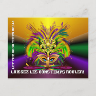 Mardi-Gras-Mask-The-Queen-V-4 Postcard