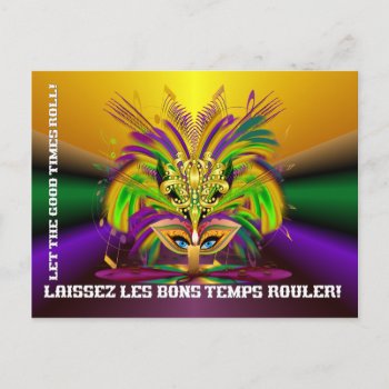 Mardi-gras-mask-the-queen-v-4 Postcard by DAEVEGAS at Zazzle