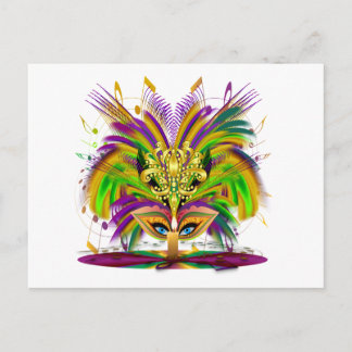 Mardi-Gras-Mask-The-Queen-V-4 Postcard