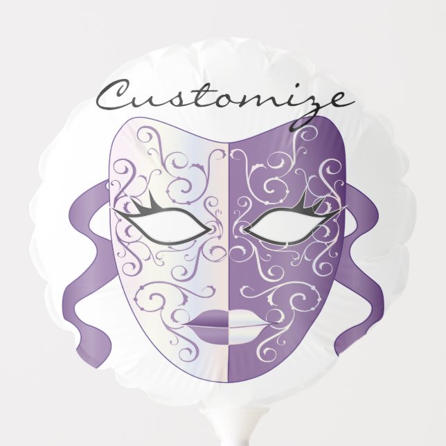Mardi Gras Mask Thunder_Cove Balloon (Front)