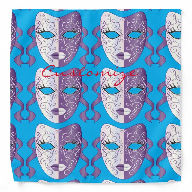 Mardi Gras Mask Thunder_Cove Bandana (Front)
