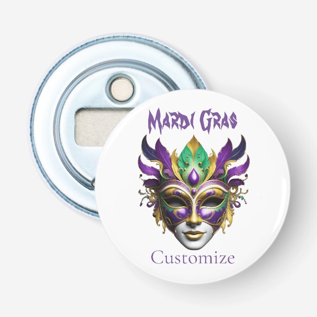 Mardi Gras Mask Thunder_Cove Bottle Opener (Front)
