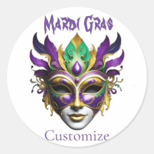 Mardi Gras Mask Thunder_Cove Classic Round Sticker