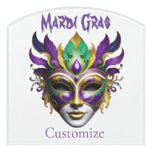 Mardi Gras Mask Thunder_Cove Door Sign