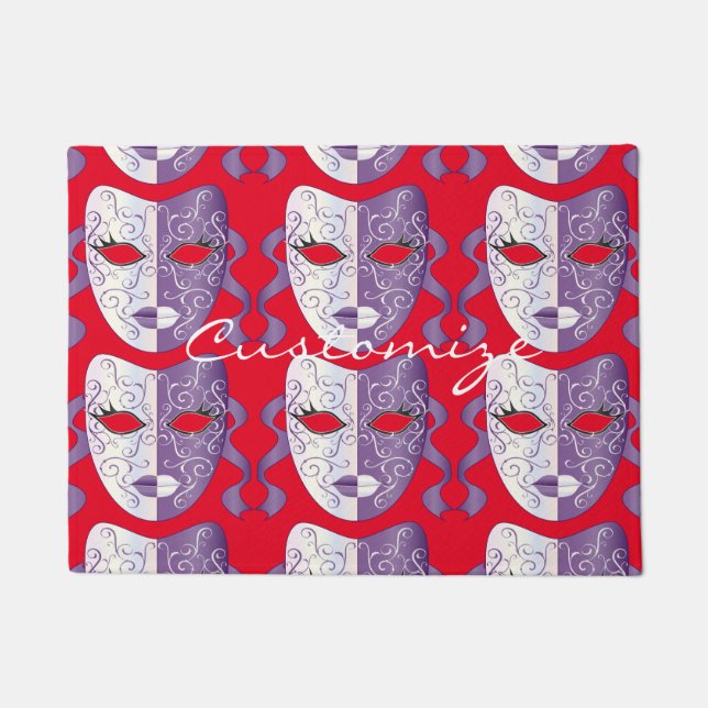 Mardi Gras Mask Thunder_Cove Doormat (Front)