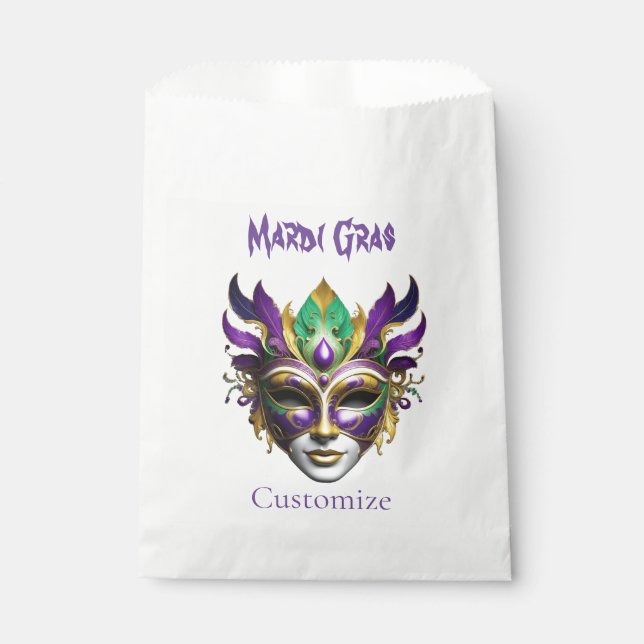 Mardi Gras Mask Thunder_Cove Favor Bag (Front)