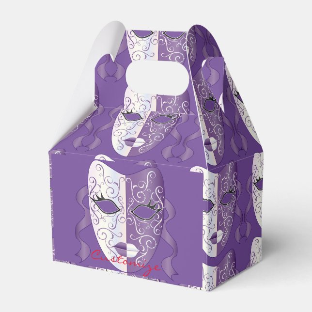 Mardi Gras Mask Thunder_Cove Favor Boxes (Front Side)