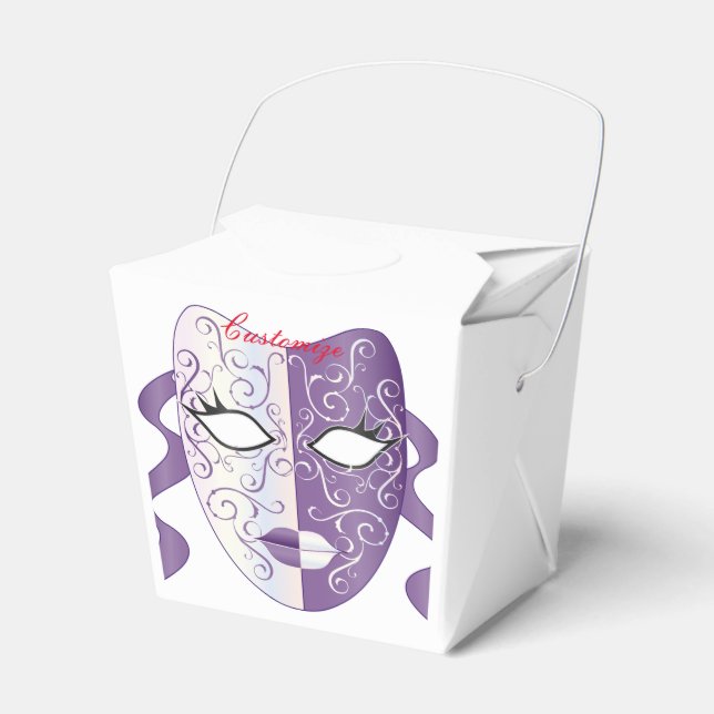 Mardi Gras Mask Thunder_Cove Favor Boxes (Front Side)