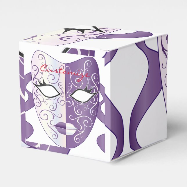 Mardi Gras Mask Thunder_Cove Favor Boxes (Front Side)